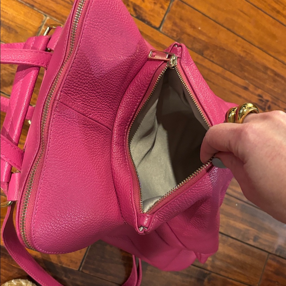 Hot Pink Italian Leather Backpack from Florence - Picture 4 of 9